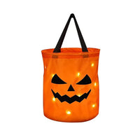 🎃✨ Light-Up Pumpkin Trick-or-Treat Bag – Glow-in-the-Dark Candy Tote