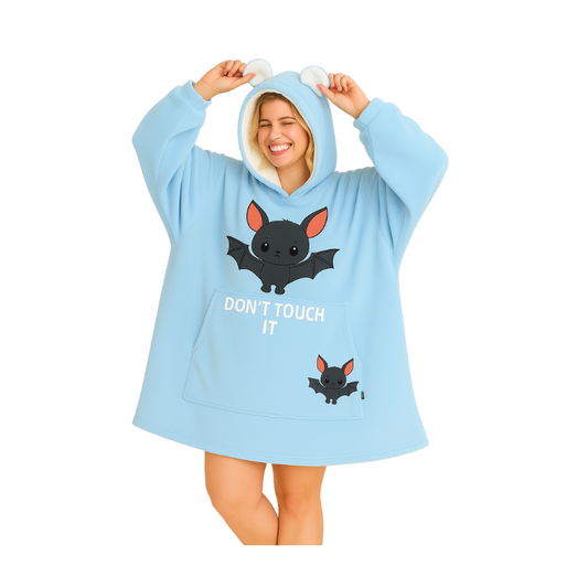 🦇SnuggleBats™ Cozy Hoodie Blanket – “Don’t Touch It” Edition