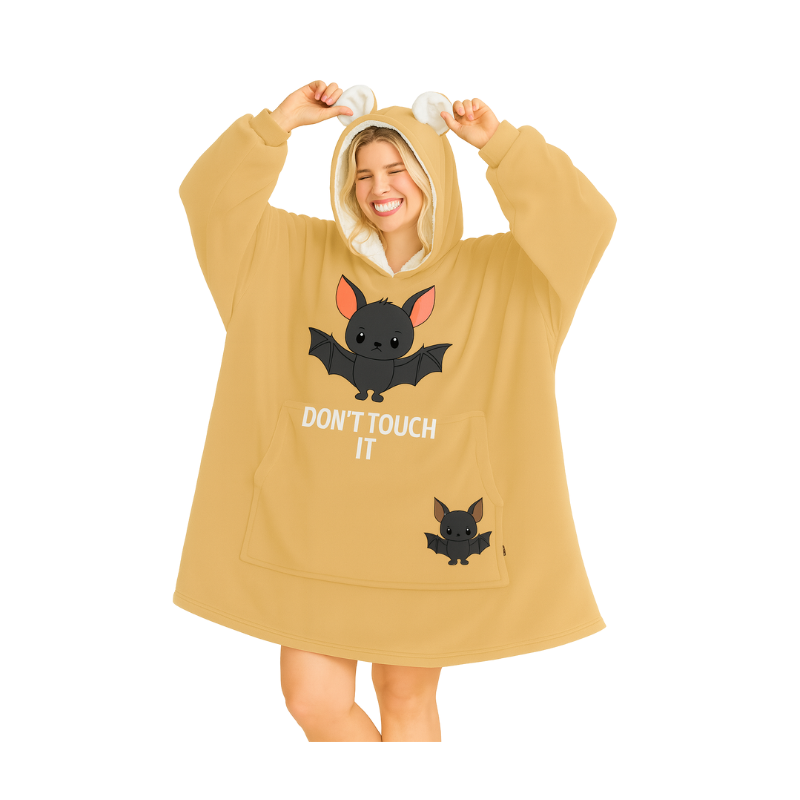 🦇SnuggleBats™ Cozy Hoodie Blanket – “Don’t Touch It” Edition