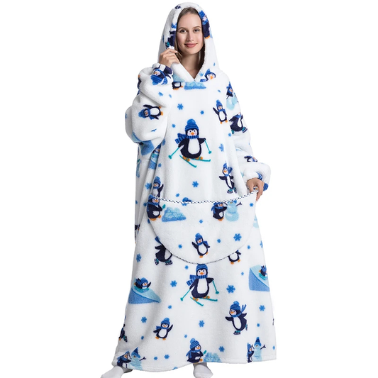 🐧 Frosty Penguin Cozy Hoodie Blanket