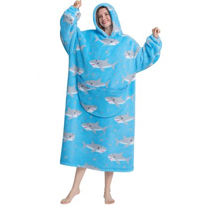 🦈 Shark Attack Oversized Hoodie Blanket